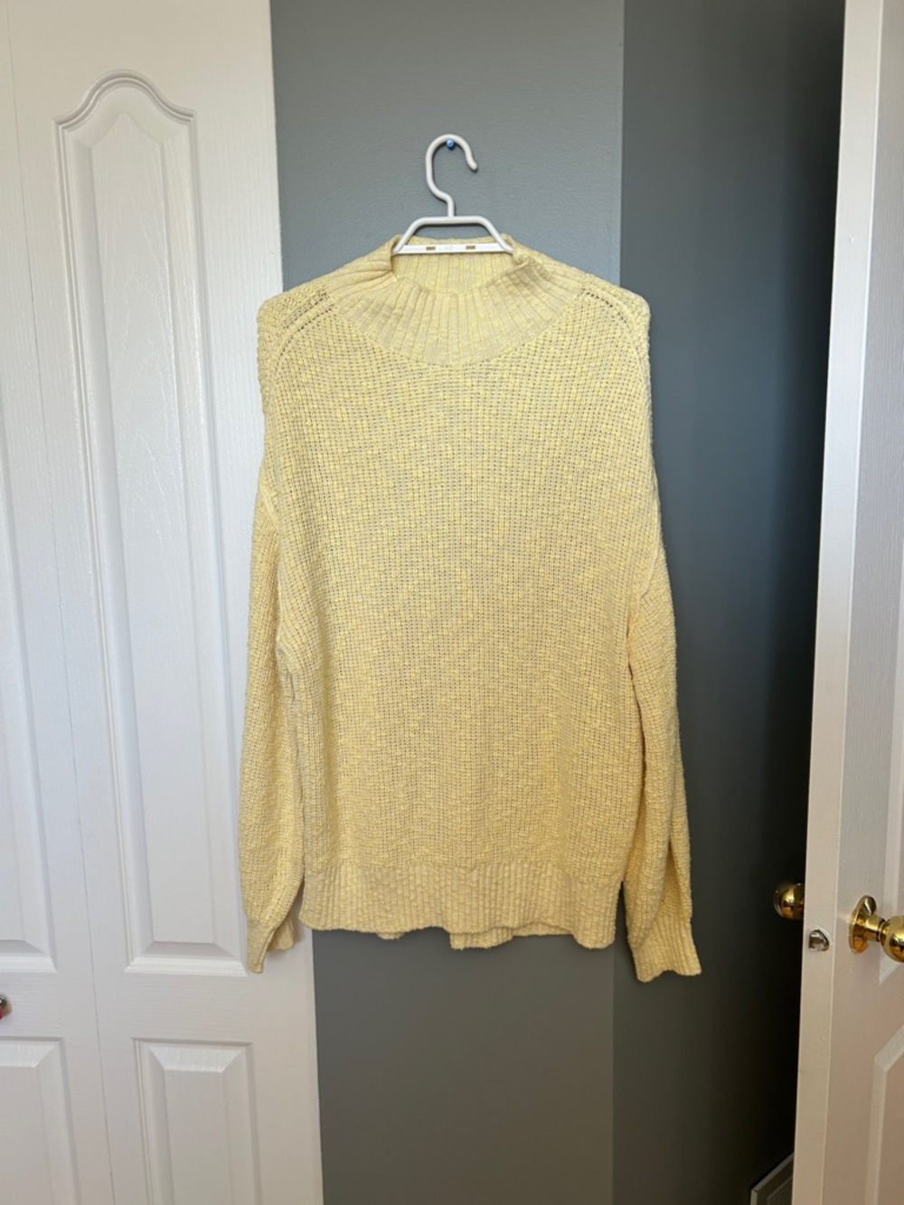 aerie Pale Yellow Turtleneck Knit Sweater